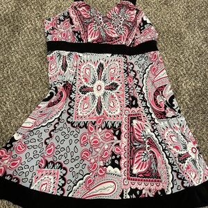 Never Enough By Iris Simms Women's Strap Dress Pink /Black/White Size 1X